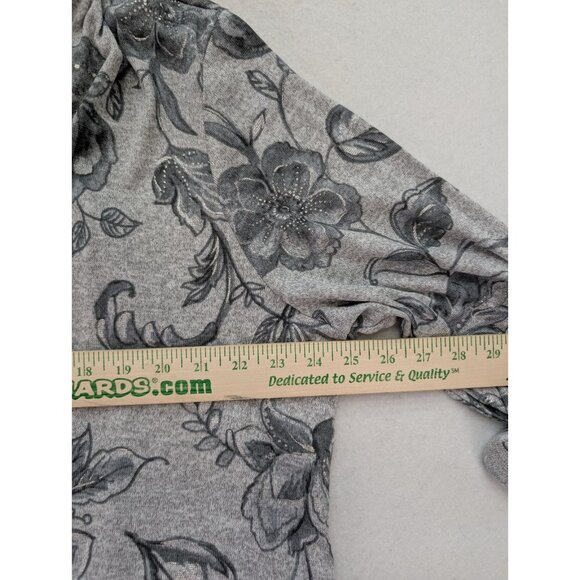 Alfred Dunner Women's Sweater Size 1X Gray Floral Print 2-For Cardigan - Picture 13 of 16